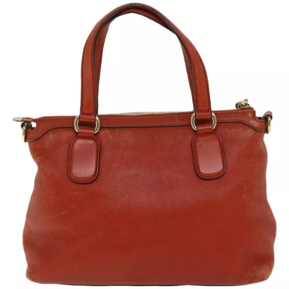 GUCCI Soho Hand Bag Leather 2way Orange - Picture 3 of 7